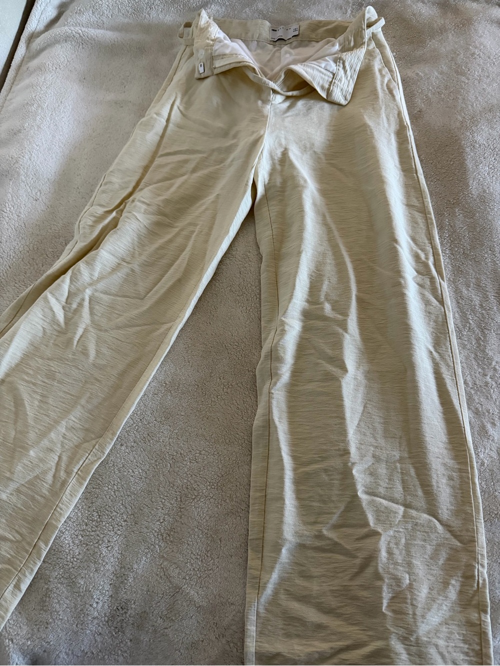 ASOS Cream Straight Leg Pants